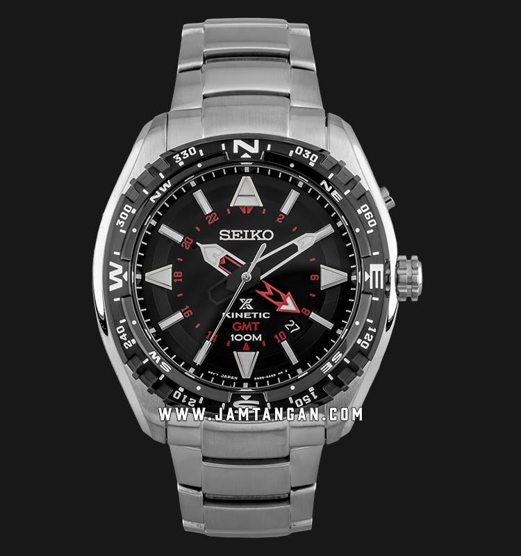 Seiko Prospex SUN049P1 Land Kinetic GMT 100M Stainless 