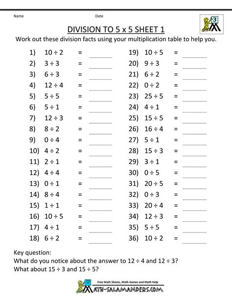  printable division worksheets 3rd grade