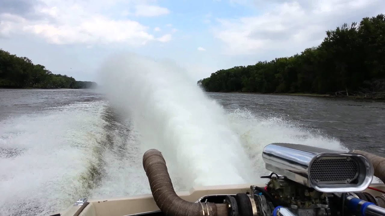 454 twin turbo jet boat - YouTube