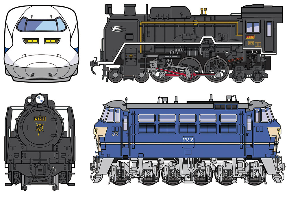 お仕事 蒸気機関車 新幹線イラスト Rush
