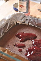 Chocolate and Raspberry Jam Squares