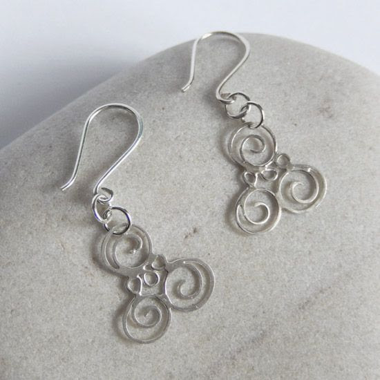 silver curl earrings - silver moss designs