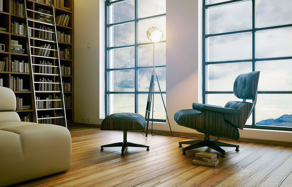 Stylish Modern Reading Corner with Red Chair Ideas - Interior ...