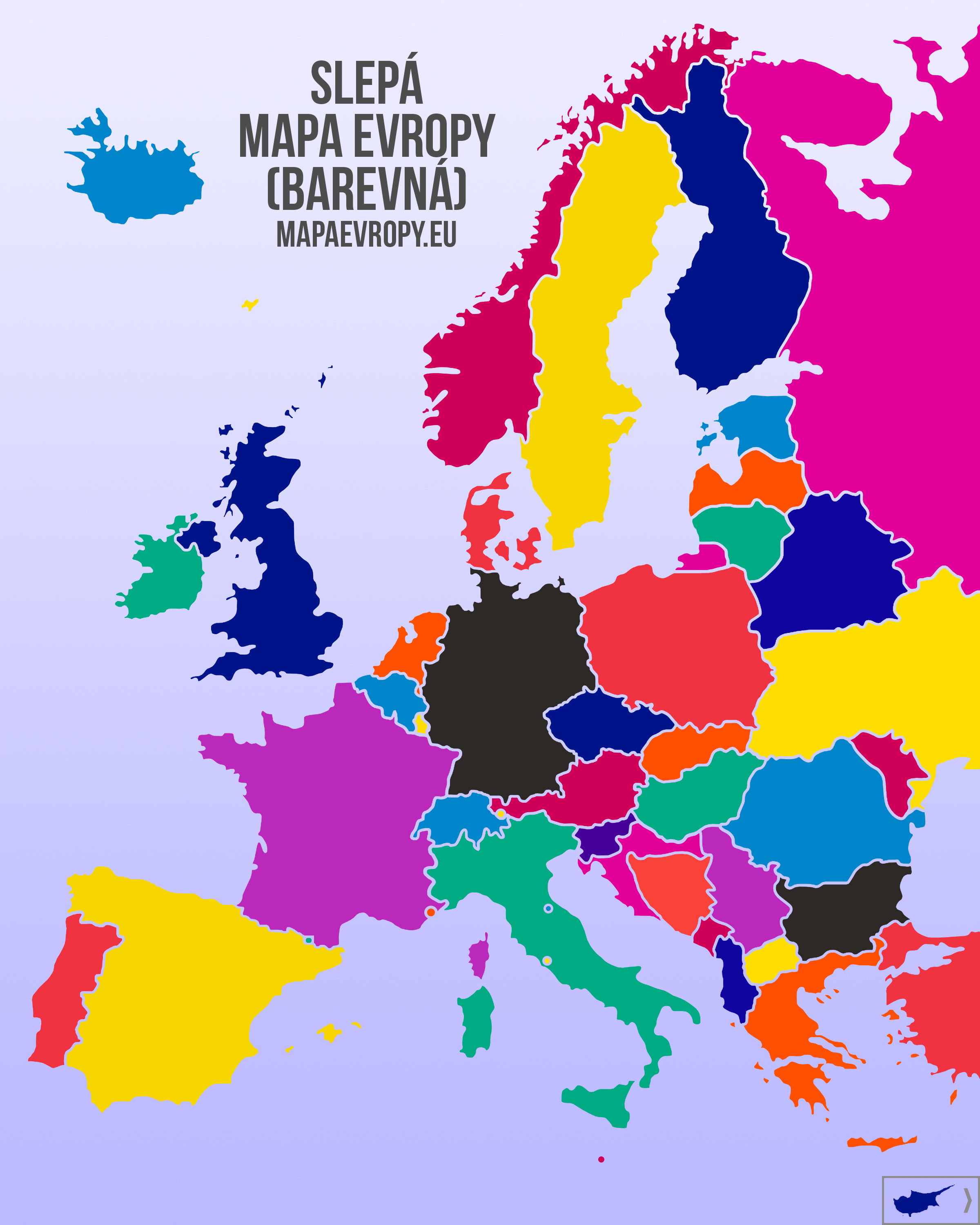 slepá politická mapa evropy Slepá mapa Evropy   barevná a černobílá | MapaEvropy.eu slepá politická mapa evropy