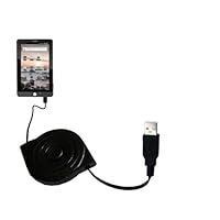 Charging Gomadic Retractable USB Data Cable for the Coby Kyros MID7022 -Provides both charge and data sync services