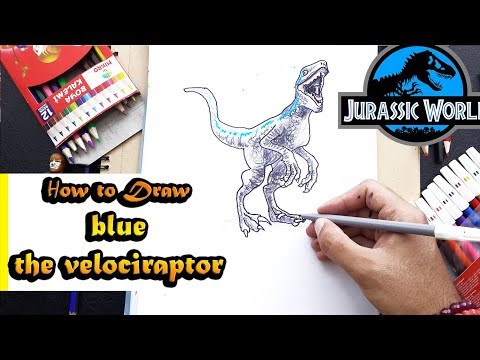 how to draw blue the velociraptor from jurassic world