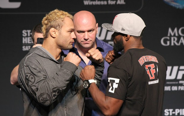 Josh Koscheck e Tyron Woodley Coletiva UFC 167 (Foto: Evelyn Rodrigues)