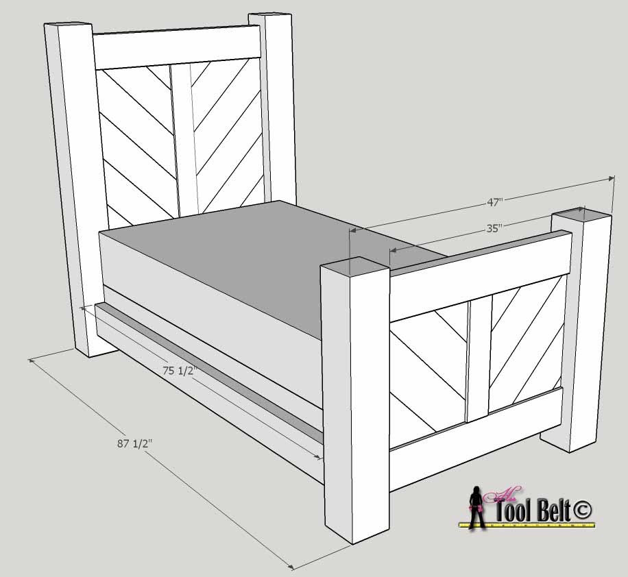 Ana White Rustic barnwood bed plan - DIY Projects