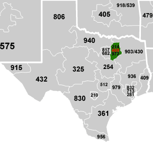 Map Of 469 Area Code Covered Area Usa Com