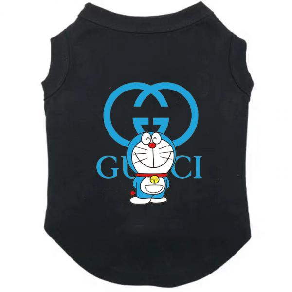 Gucci ドラえもん コラボ 犬服ベスト かわいい ブランド グッチ 犬用タンクトップ プリントロゴ おしゃれ