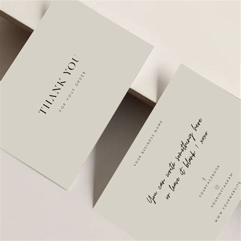  printable thank you card printable envelope template minimalist card