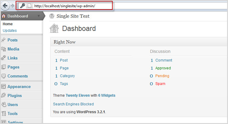 WordPress installed to localhost