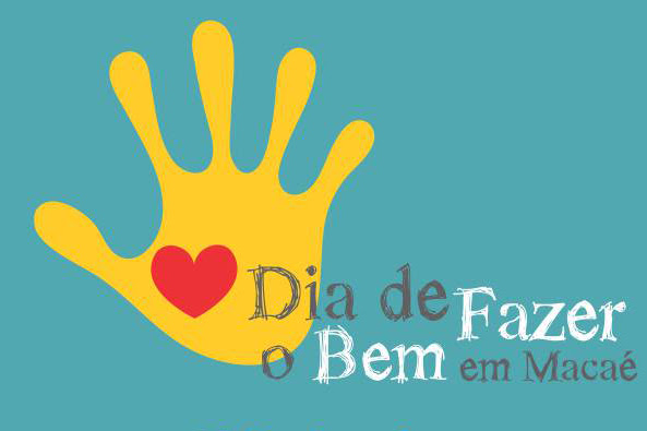 Logomarca do Dia de Fazer o Bem com ilustração de mão de solidariedade