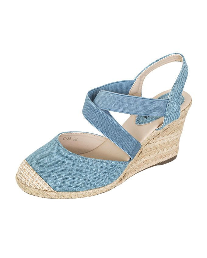 STYLE SHOES Light Blue Rope Denim Wedge Sandal | Buy online | Jumia ...