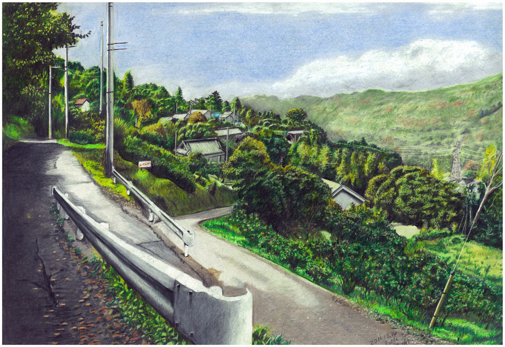 Ryota S Works 色鉛筆 里山の風景を描く