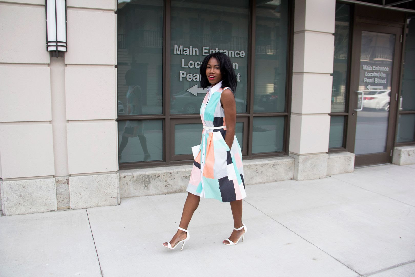 Patterned Pastel Dress Dixie Outlet Mall, #dixiedeals,spring