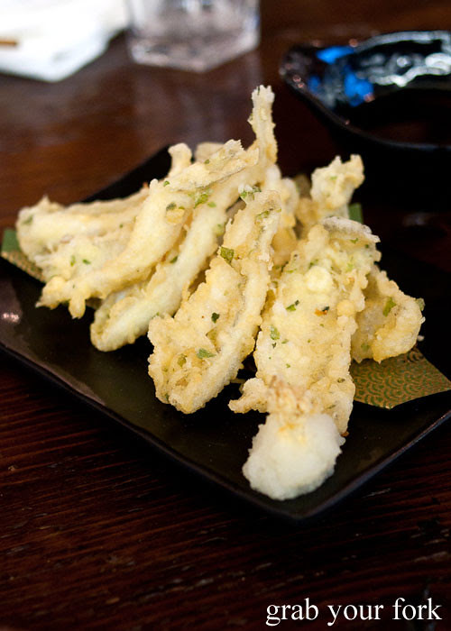 whiting tempura at yebisu izakaya, regent place sydney