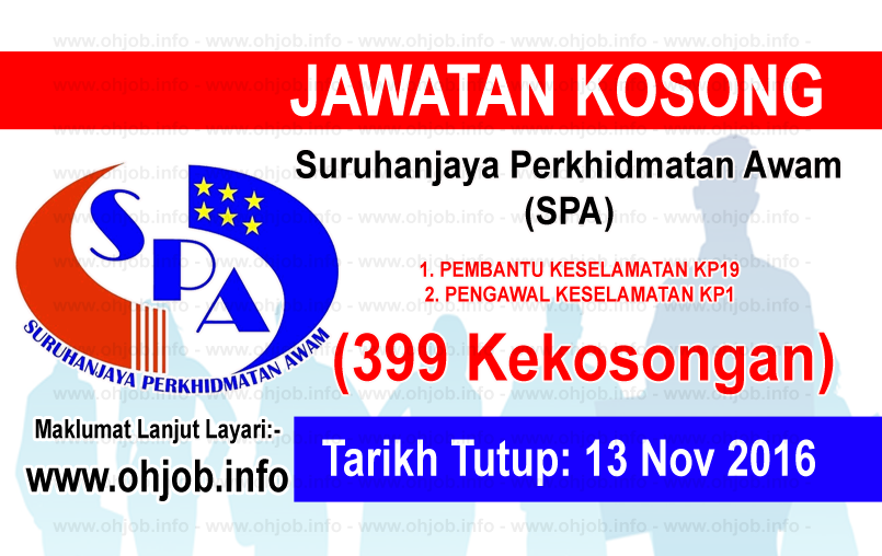 Jawatan Kerja Kosong Suruhanjaya Perkhidmatan Awam (SPA) logo www.ohjob.info november 2016
