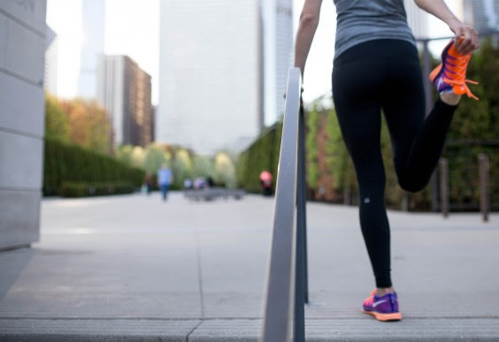 Woman Stretching Before Run