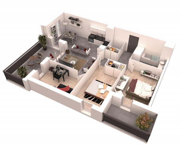 With a separate room for a home office, this home is more spacious than most two bedrooms.