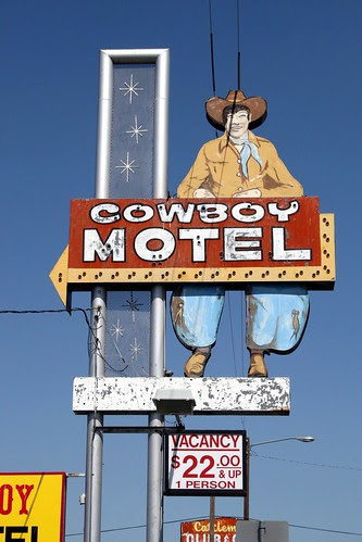 cowboy motel neon sign