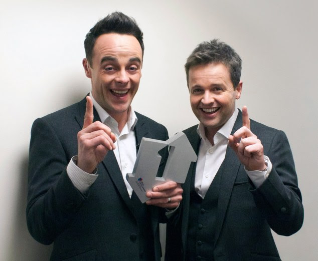 Winning: The loveable pair have come a long way since PJ and Duncan and Byker Grove and are two of the most popular television hosts in Britain