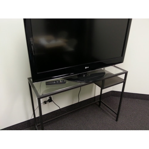 IKEA Vittsjo Metal and Glass Laptop Table TV Stand w Shelf 