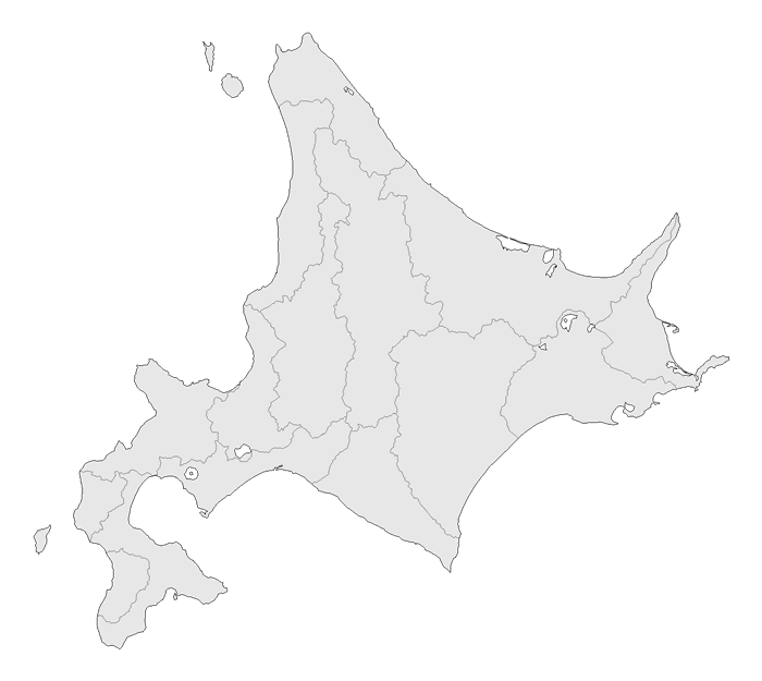Craftmap 北海道地方の地図素材 グレー色