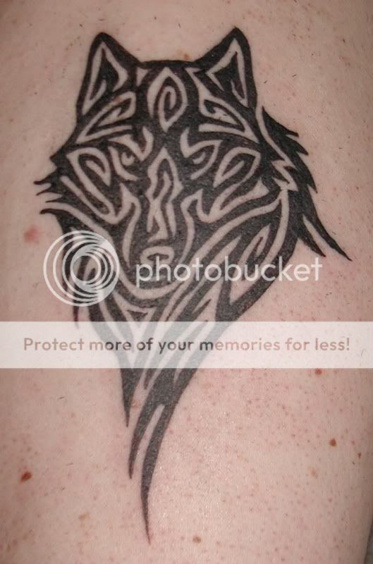 Tribal Wolf Tattoo [Black Ink]. Posted by tattoo design at 5:16 PM