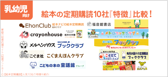 絵本の定期購読比較 こんなに違うの 人気10社のおすすめ理由と特徴 0 6歳 家庭の知育応援サイト 知育アットホーム