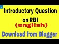 Introductory Question on RBI | Introductory Question on Bank