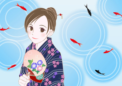 夏の装い 浴衣 素材 イラスト 彩クリweb