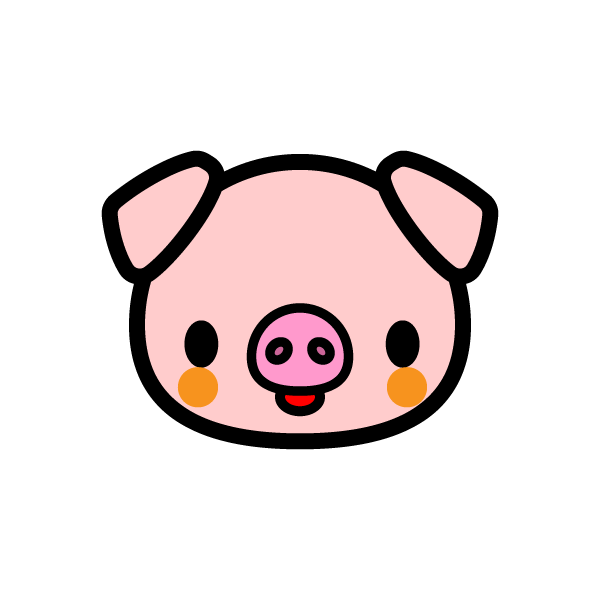 かわいい豚の無料イラスト 商用フリー オイデ43