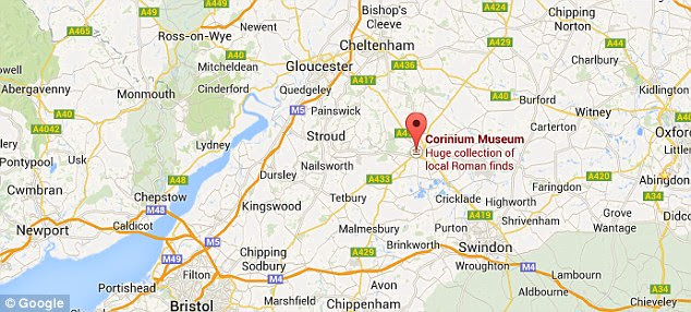 Archaeologists made the discoveries three years ago while excavating a western cemetery at the former Bridges Garage site on Tetbury Road in Cirencester. The finds are now on display at the Corinium Museum (pictured) in the town