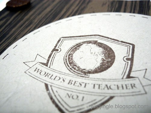 Woodgrain World's Best Teacher (detail)