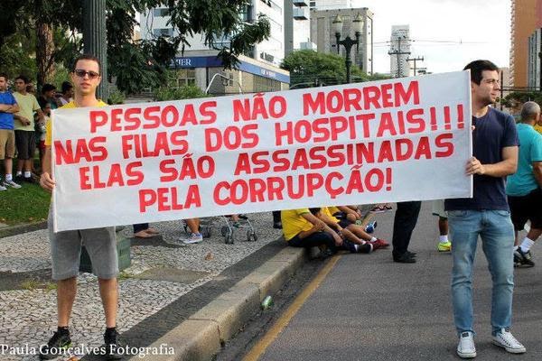 Pessoas são assassinadas pela corrupção! Não em fila de hospital