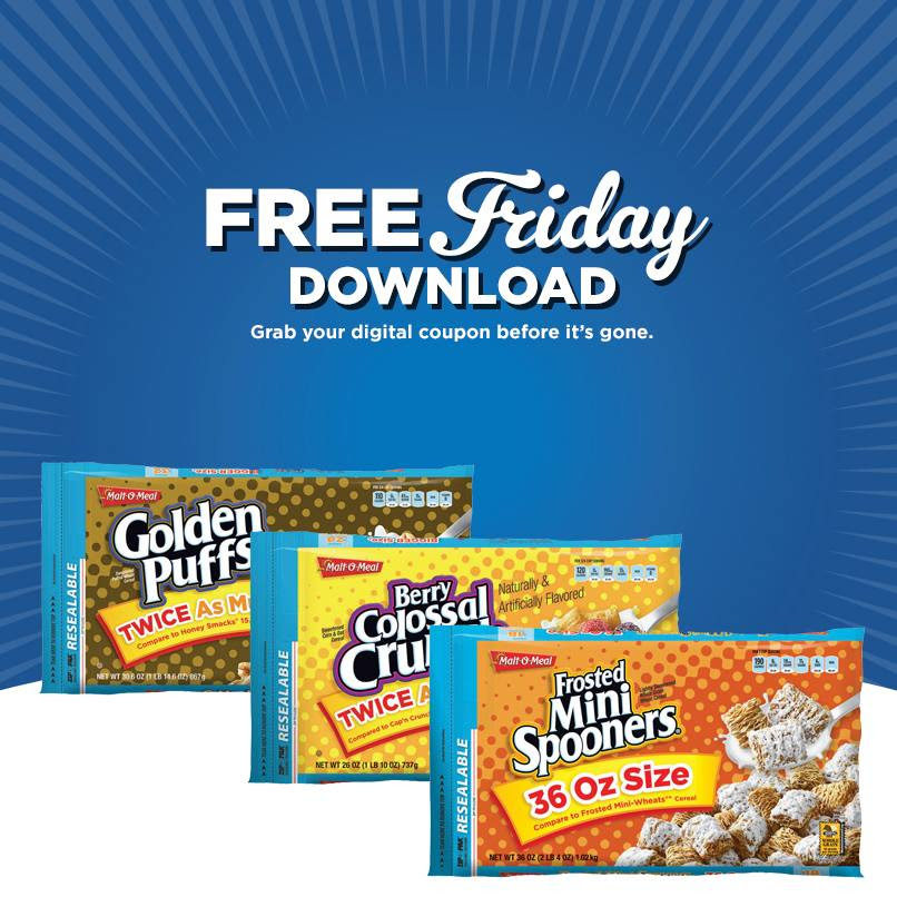 Free Friday Download (QFC/Fred Meyer/Kroger): FREE Malt-o-Meal 26-32 oz Bag of Cereal