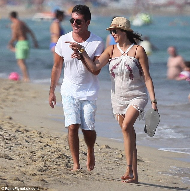 Happy couple: She was married to his best pal Andrew Silverman but they have since had a quickie divorce since it was revealed Lauren's pregnant with Simon's baby