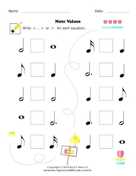  music note kindergarten worksheet