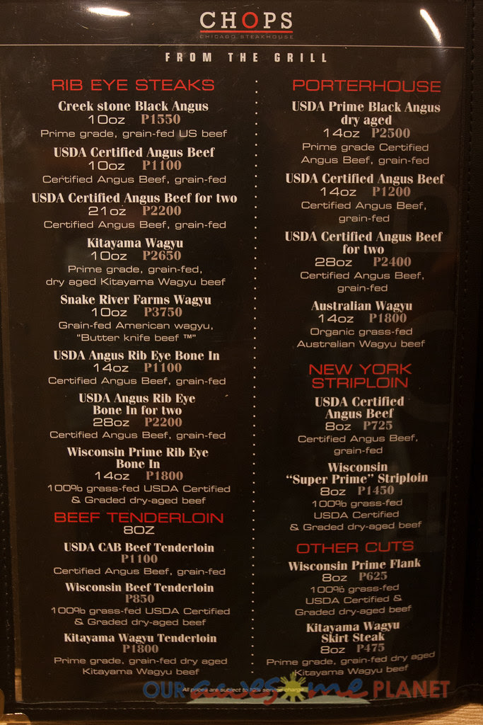 CHOPS Chicago Steakhouse - Is it really a Steakhouse for Steak ...
