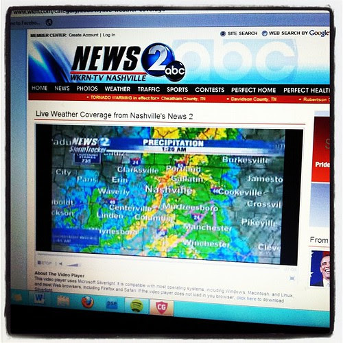 Life at 2am in the storm shelter with the laptop. #tornadowarning