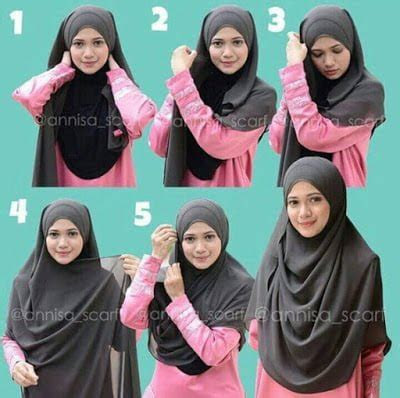 tutorial hijab syari menutup dada modern  terbaru