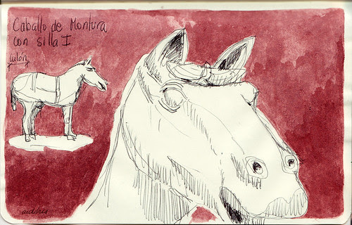 Caballo de montura con silla por aidibus