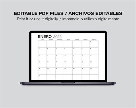 Site members can print out the pages of this spanish calendar and then color the pages. printable 2023 monthly spanish calendar calendario espanol etsy uk