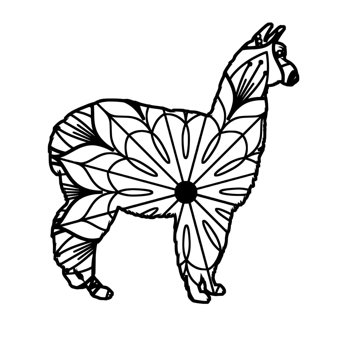 Download Alpaca Mandala - Alpaca Mandala Svg - - Mandalasvg.com