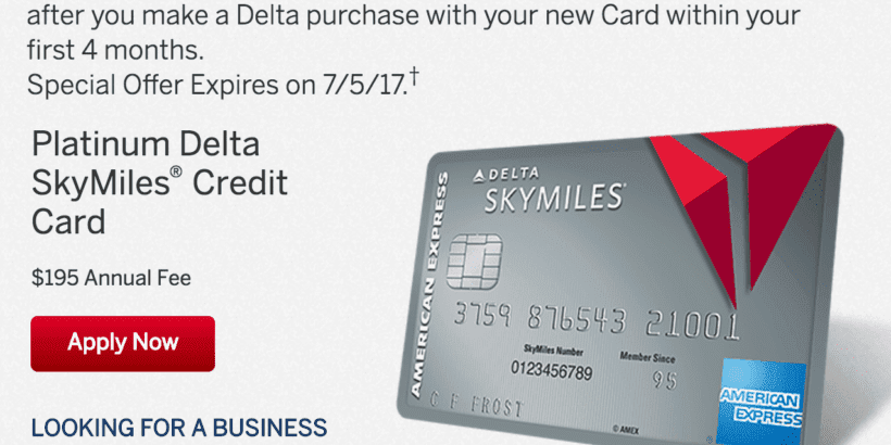 New 70K Offer for the Platinum Delta SkyMiles® Credit Card from American Express - Upon Arriving