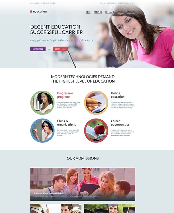 44. 1 educational html5 template