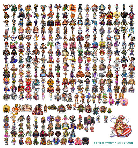 Tinami イラスト ワンピースキャラのドット絵全まとめ 16年度最終版