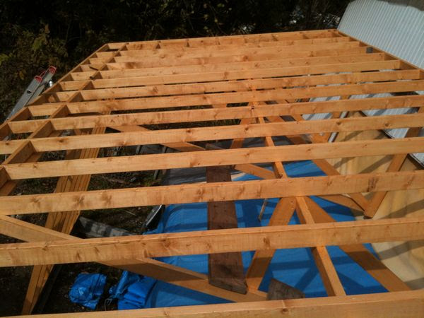 屋根の骨組みの組み立て 自分で家を建てる 素人がドームハウスを自作 Diy