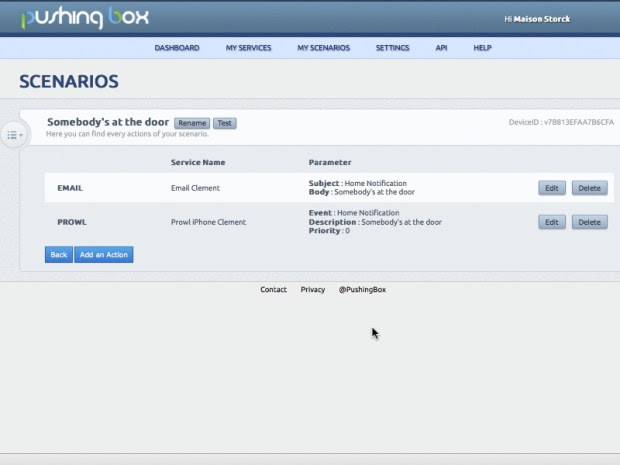 Notifying Doorbell with PushingBox